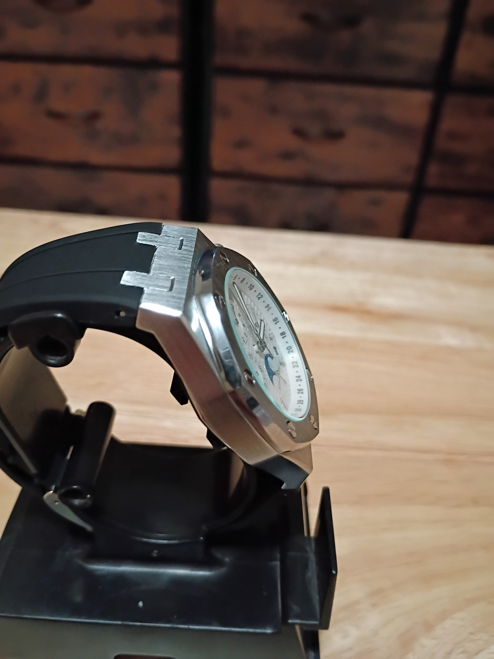 Stainless Steel Chronograph Watch with White Dial - Picture 3 of 3